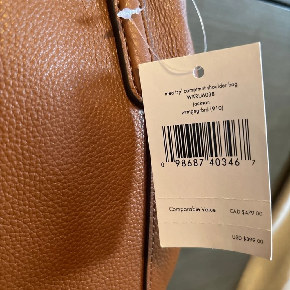 Kate Spade Tan Shoulder Bag with Trapezoidal Design - Picture 7 of 7